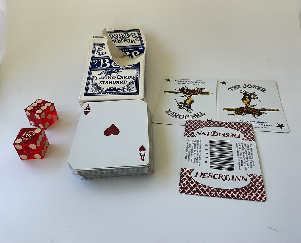Vintage Desert Inn Las Vegas Casino Cards Complete Deck 2 Dice #1111 Bee